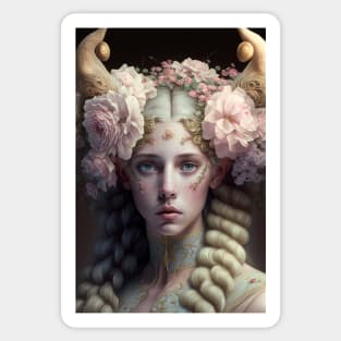 Cute Kawaii Girl Centaur Covered in Rococo Blooms Sticker